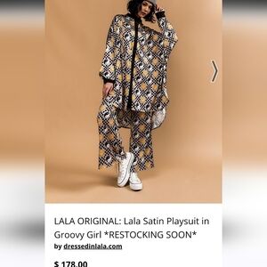 Dressed in LALA Satin Playsuit in Groovy Girl Size Medium